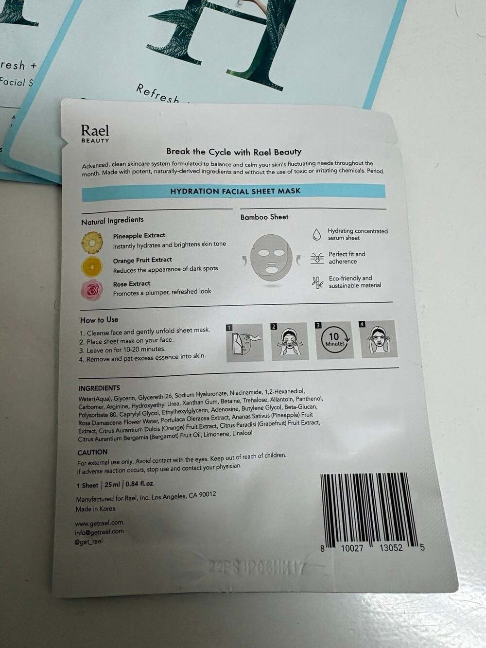 (5) Rael Beauty Facial Sheet Masks - Picture 4 of 5